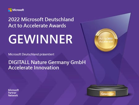 2022 Microsoft Deutschland Act to Accelerate Awards: Gewinner - Microsoft Deutschland präsentiert DIGITALL Nature Germany GmbH Accelerate Innovation - Microsoft Partner Network