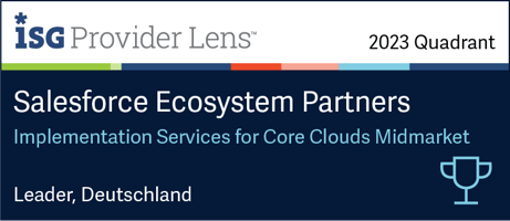 ISG Provider Lens 2023 Quadrant Salesforce Ecosystem Partners Implementation Services for Core Clouds Midmarket - DIGITALL Leader Deutschland