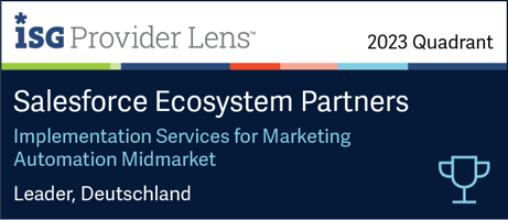 ISG Provider Lens 2023 Quadrant Salesforce Ecosystem Partners Implementation Services for Marketing Automation Midmarket - DIGITALL Leader Deutschland