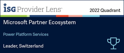 ISG Provider Lens 2022 Quadrant - Microsoft Partner Ecosystem - Power Platform Services - Leader, Switzerland