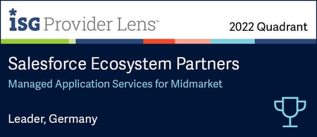 ISG Provider Lens 2022 Salesforce Managed Application Services Badge