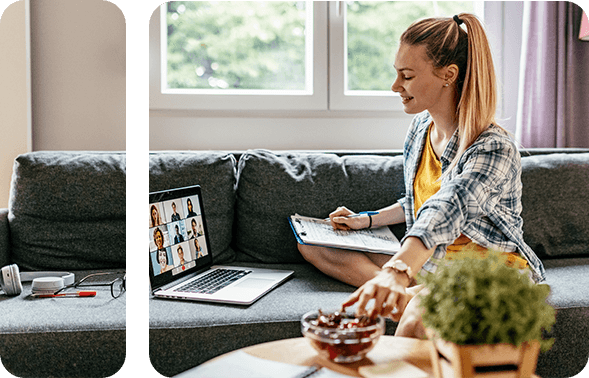 Woman in living room