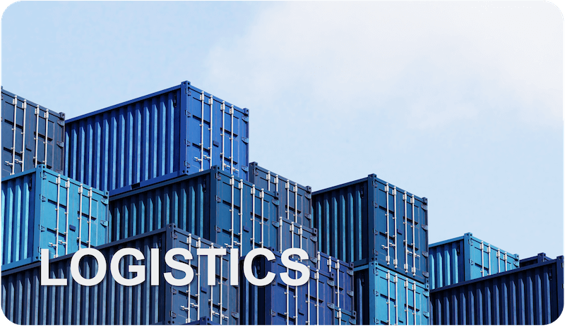 Logistics - background of blue shipping containers