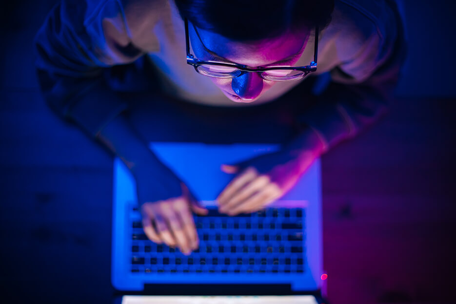 A person working on a computer